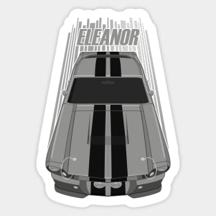 Ford Mustang Shelby GT500 Eleanor 1967 Fastback - Grey and Black Stripes Sticker